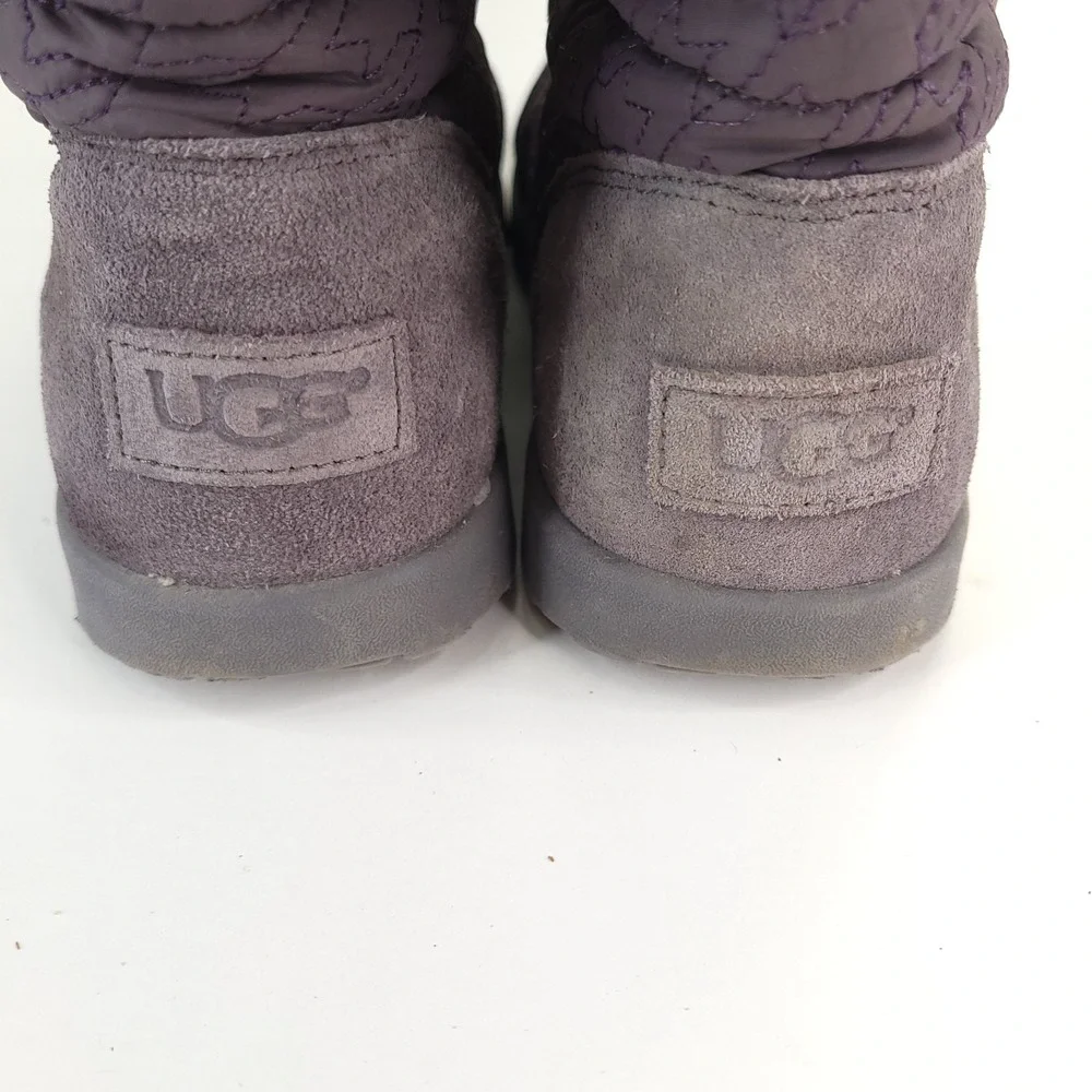 UGG Australia‎ Boots Girls 6 Purple Puffy Stars 3 Snaps on Side Hearts on Soles